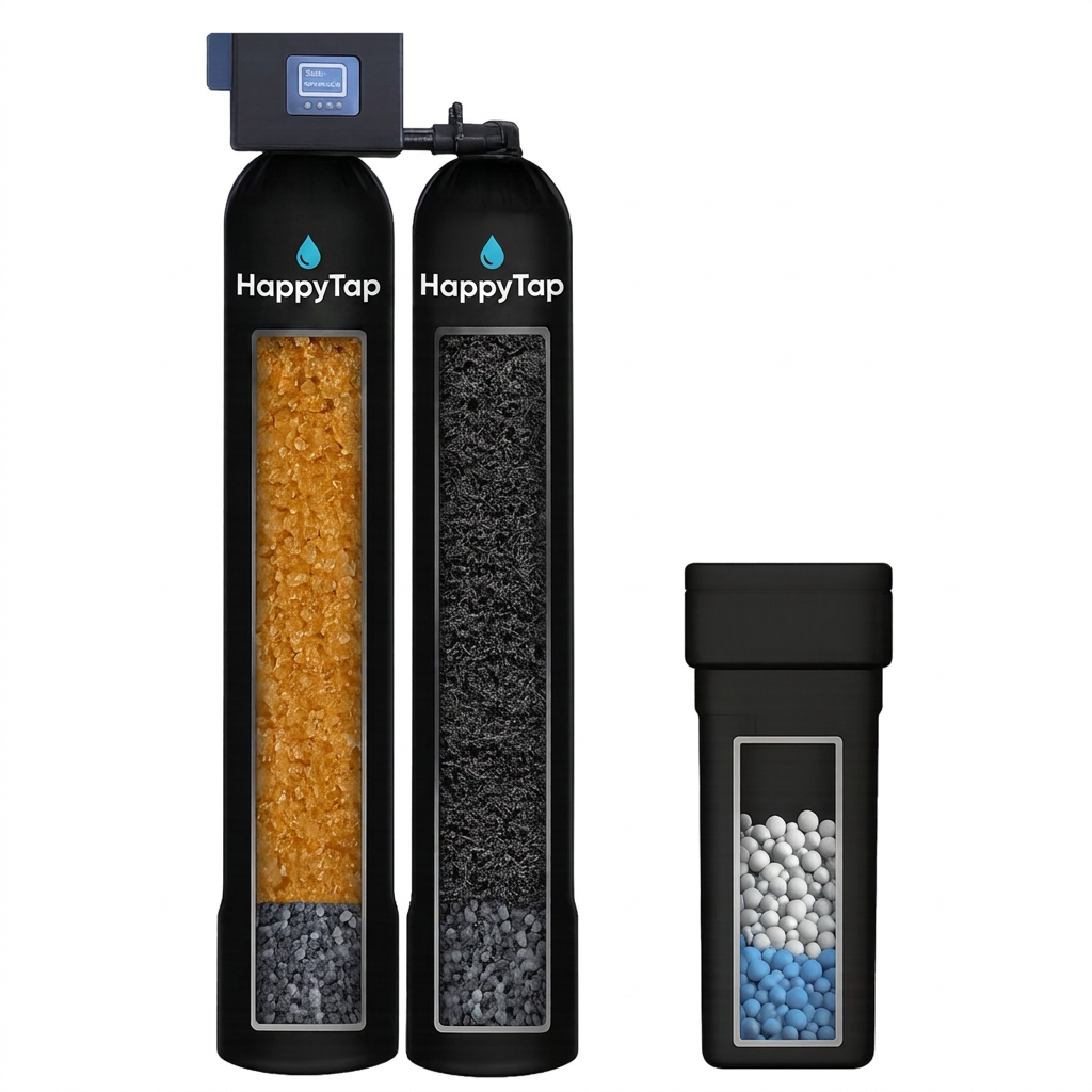 L - Dual Tank City Water Whole Home System — HappyTap residential water treatment system for South Jersey homes